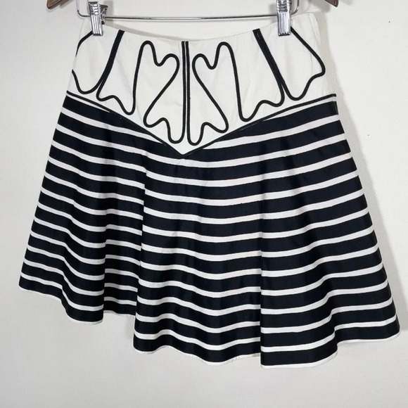 Anthropologie Leifsdottir Knee Length Ruffle Striped Tiered Skirt - Picture 2 of 11